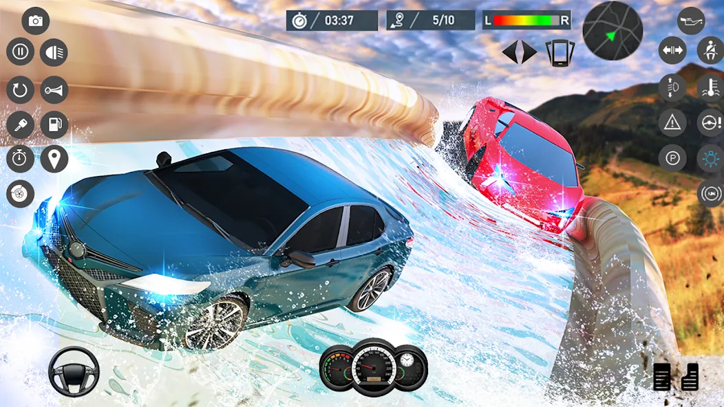 Скачать Water Slide Car Race games с модом — Без рекламы и все машины открыты — скриншот 2 Скачать Water Slide Car Race games с модом — Без рекламы и все машины открыты — скриншот 2