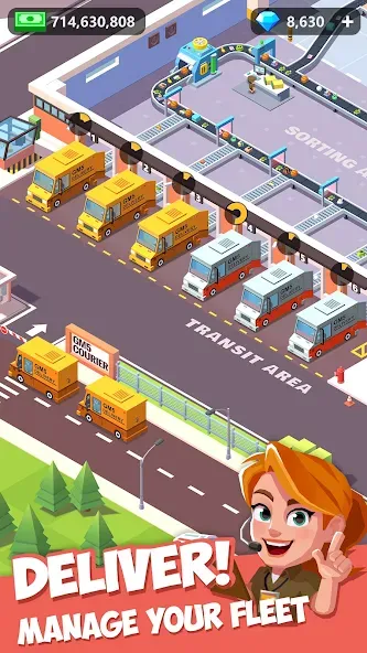Скачать Idle Courier — Последняя версия (Много денег и быстрые доставки) — скриншот 2