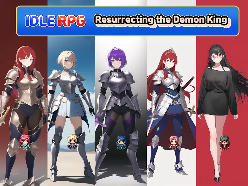 Idle RPG : Reviving Demon King на Андроид — Безлимитные ресурсы и усиленные герои — скриншот 1