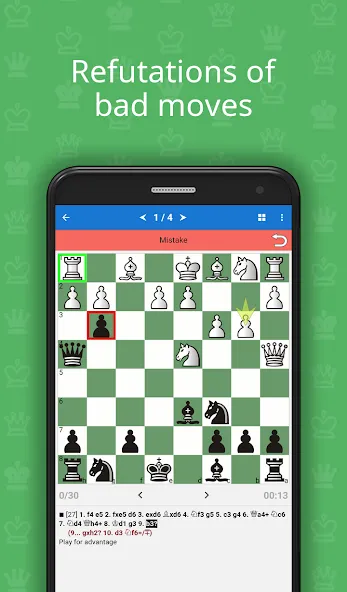Взломанная Chess Opening Lab (1400-2000] на Андроид — Безлимитный анализ и все дебюты — скриншот 2