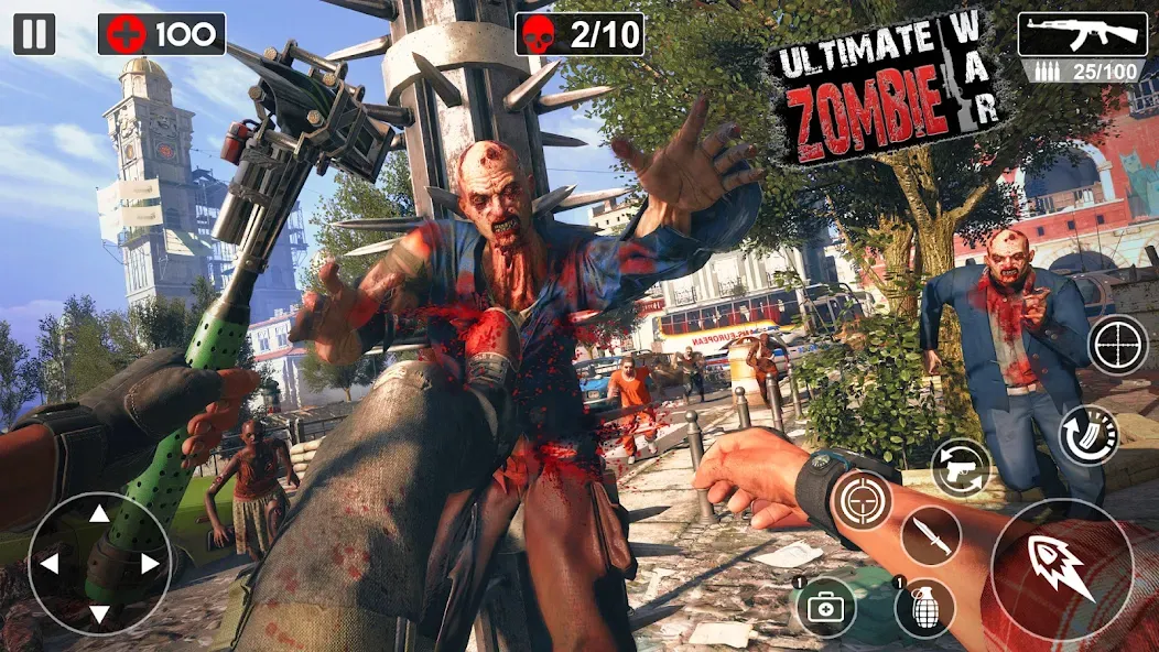 Скачать Zombie Games 3d 2024 : fps War на телефон — Безлимитные патроны и здоровье — скриншот 1