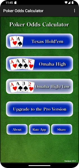Poker Odds Calculator MOD APK на Android — Точный расчет шансов в покере — скриншот 1