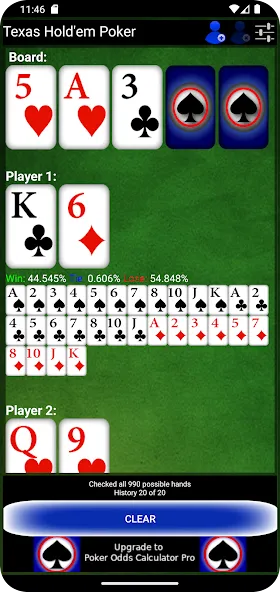 Poker Odds Calculator MOD APK на Android — Точный расчет шансов в покере — скриншот 3
