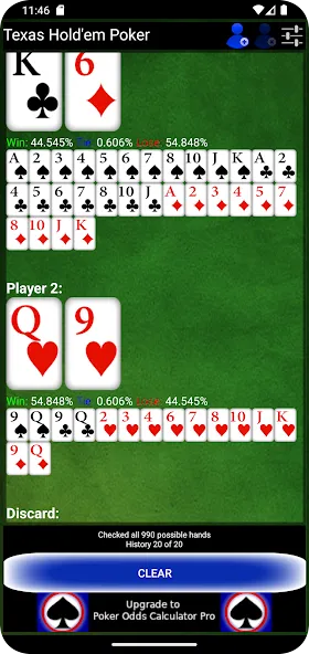 Poker Odds Calculator MOD APK на Android — Точный расчет шансов в покере — скриншот 4