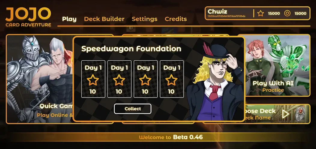 JOJO: Card Adventure－TCG & CCG — Мод: Безлимитные деньги и редкие карты — скриншот 4