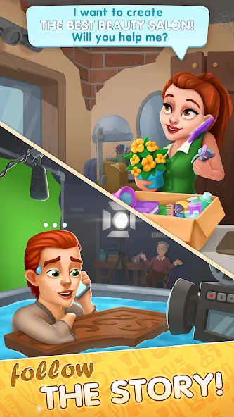 Beauty Tycoon: Hair Salon Game на Андроид — Безлимитные деньги и все прически открыты — скриншот 1