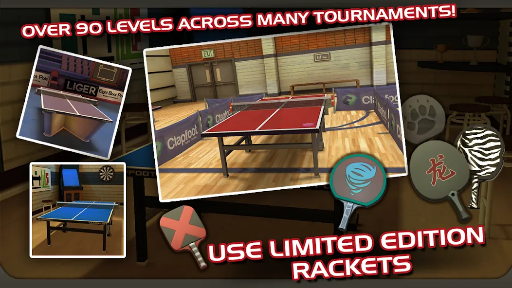 Ping Pong Masters MOD APK — Безлимитные монеты и разблокированы ракетки — скриншот 2