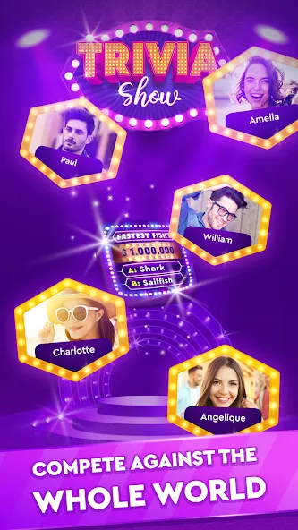 Trivia Show: TV Word Quiz Game на Андроид — Мод Открыты все вопросы и подсказки — скриншот 2 Trivia Show: TV Word Quiz Game на Андроид — Мод Открыты все вопросы и подсказки — скриншот 2