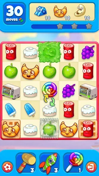 Sugar Heroes - match 3 game MOD APK на Android — Безлимитные жизни и подсказки — скриншот 5