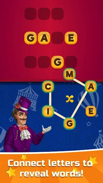 Circus Words: Magic Puzzle (Мод Без рекламы и подсказки доступны) — скриншот 3