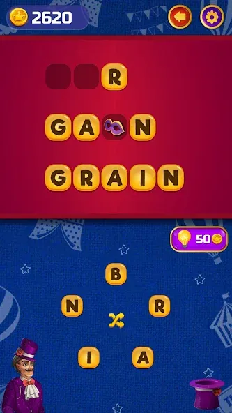 Circus Words: Magic Puzzle (Мод Без рекламы и подсказки доступны) — скриншот 4