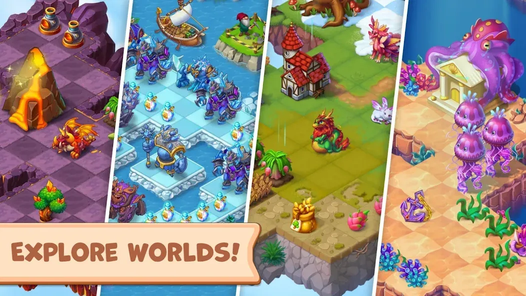 Скачать взломанную Mergest Kingdom: Merge game — Безлимитные ресурсы и ускоренное строительство — скриншот 2
