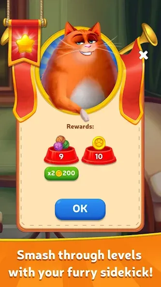 Kitty Scramble: Word Game (Мод Безлимитные подсказки и жизни) — скриншот 2 Kitty Scramble: Word Game (Мод Безлимитные подсказки и жизни) — скриншот 2