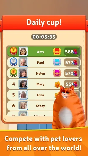 Kitty Scramble: Word Game (Мод Безлимитные подсказки и жизни) — скриншот 4 Kitty Scramble: Word Game (Мод Безлимитные подсказки и жизни) — скриншот 4