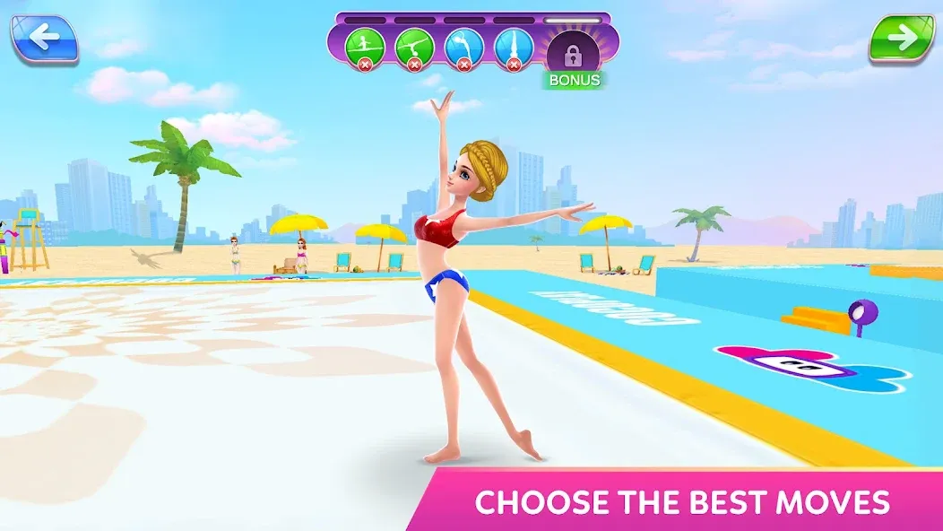 Gymnastics Superstar Star Girl на Андроид — Безлимитные деньги и все костюмы — скриншот 2