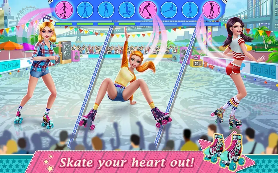 Roller Skating Girls MOD APK — Безлимитные монеты и все уровни открыты — скриншот 2