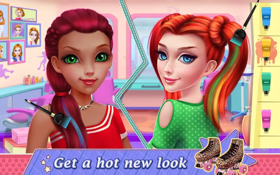 Roller Skating Girls MOD APK — Безлимитные монеты и все уровни открыты — скриншот 3