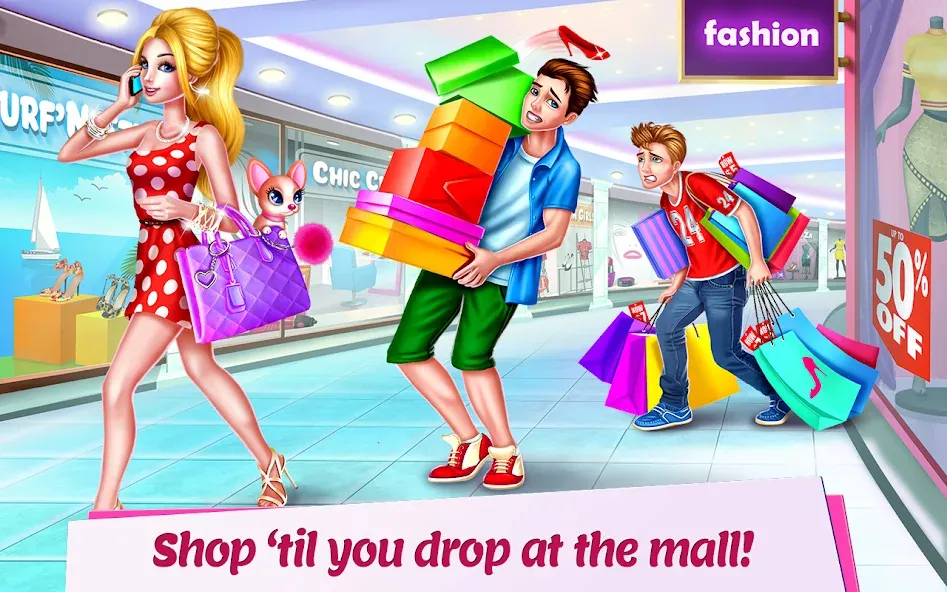 Скачать Shopping Mall Girl: Chic Game (Мод: Безлимитные деньги и все наряды) на Андроид — скриншот 1