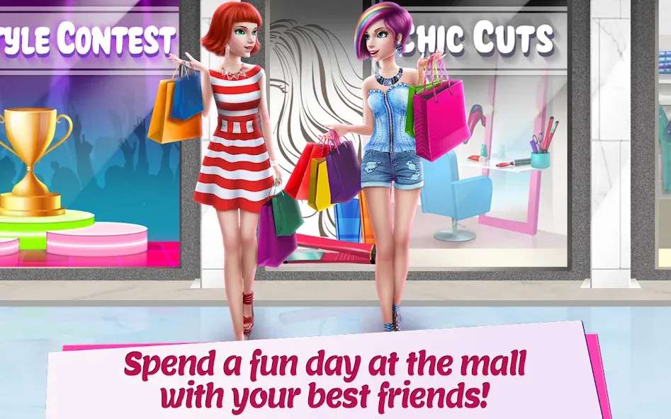 Скачать Shopping Mall Girl: Chic Game (Мод: Безлимитные деньги и все наряды) на Андроид — скриншот 2
