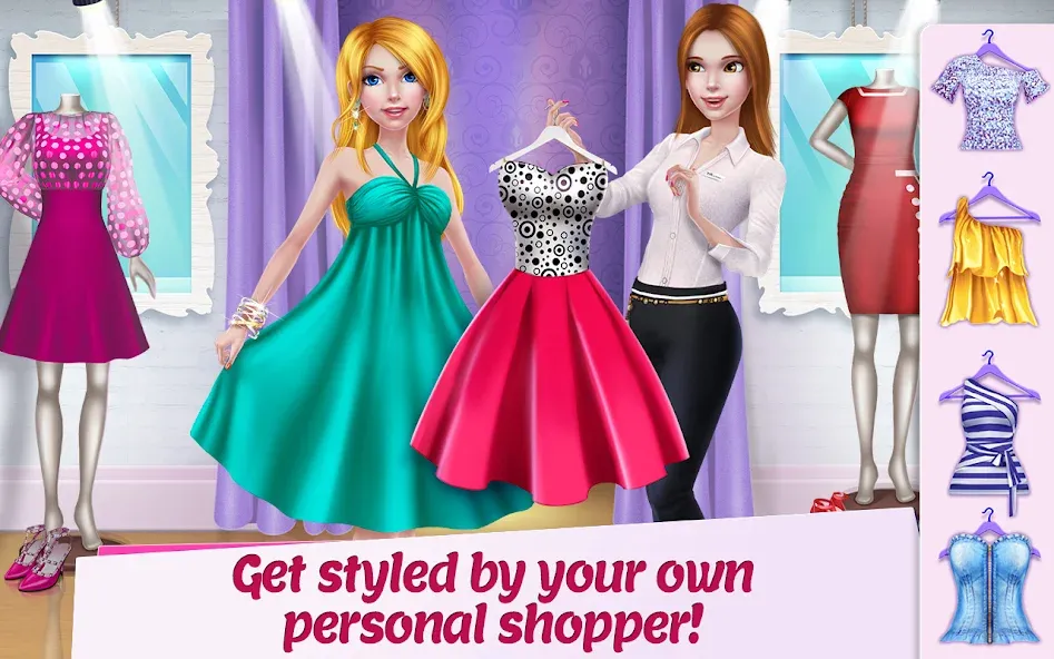 Скачать Shopping Mall Girl: Chic Game (Мод: Безлимитные деньги и все наряды) на Андроид — скриншот 3