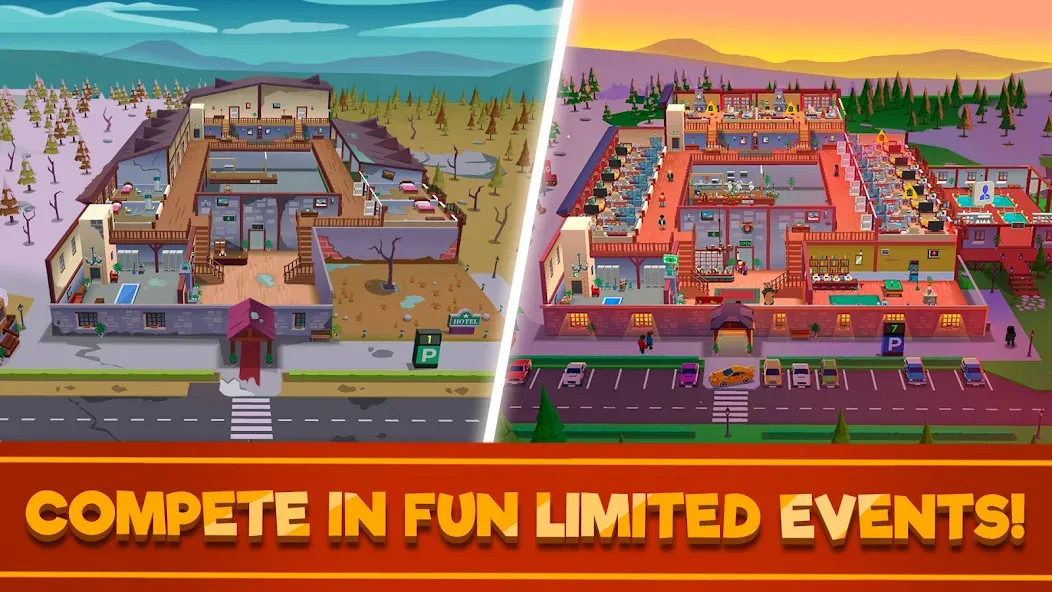 Скачать Hotel Empire Tycoon－Idle Game (Мод: Безлимитные деньги и премиум функции) на Андроид — скриншот 3