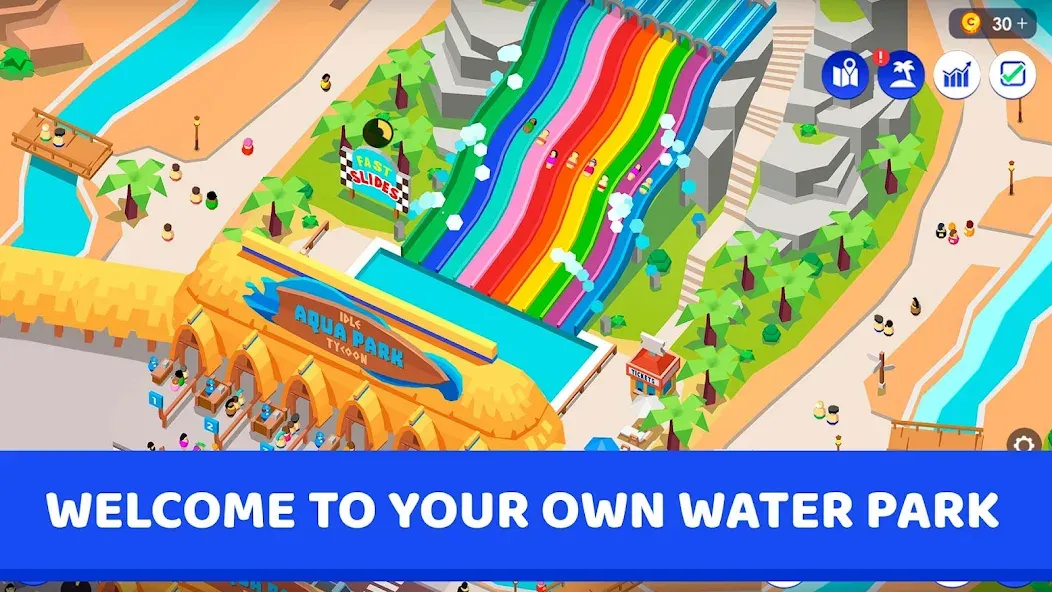 Скачать Idle Theme Park Tycoon на Андроид — Безлимитные деньги и все аттракционы — скриншот 1