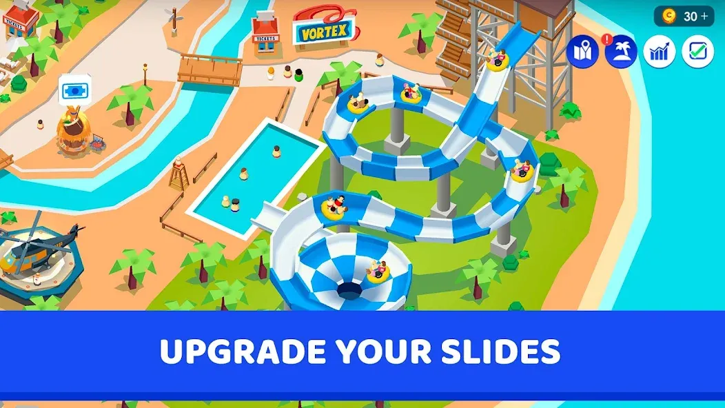 Скачать Idle Theme Park Tycoon на Андроид — Безлимитные деньги и все аттракционы — скриншот 3