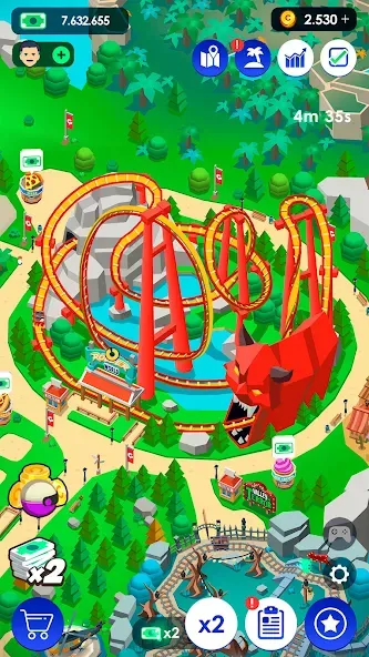 Скачать Idle Theme Park Tycoon на Андроид — Безлимитные деньги и все аттракционы — скриншот 5