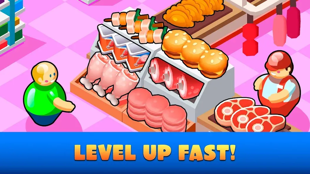 Idle Supermarket Tycoon－Shop — Безлимитные деньги и все улучшения — скриншот 1