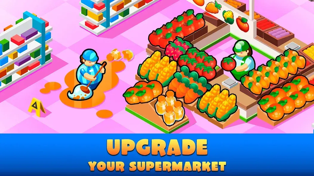 Idle Supermarket Tycoon－Shop — Безлимитные деньги и все улучшения — скриншот 2