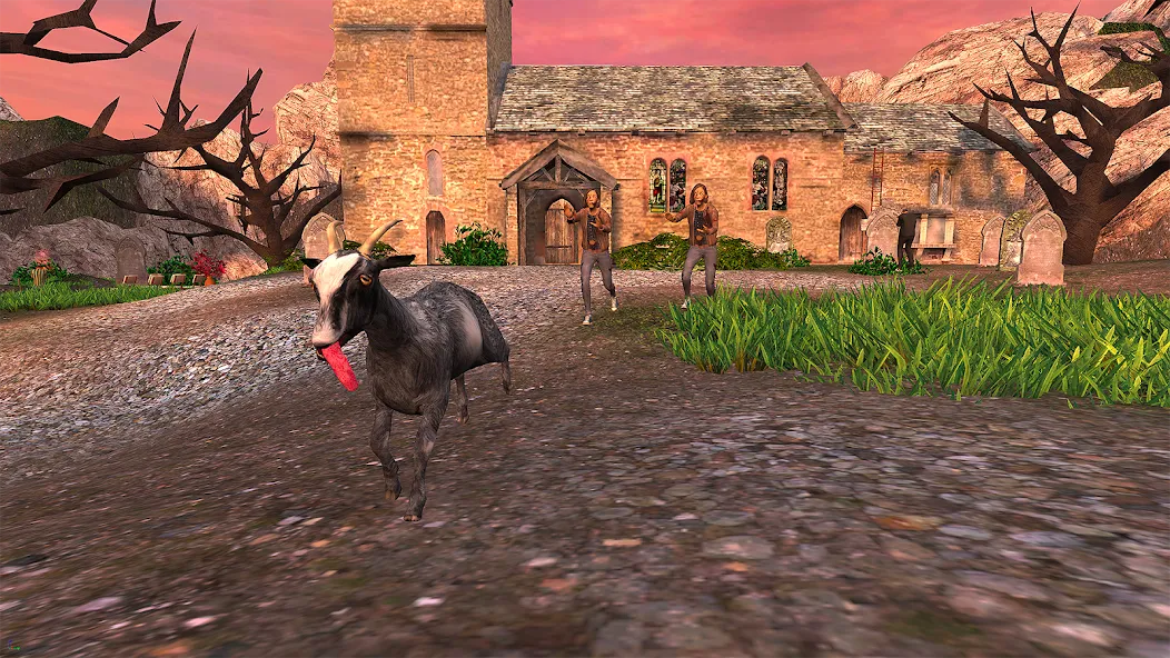 Скачать Goat Simulator на телефон — Безлимитное здоровье и все козы открыты — скриншот 4