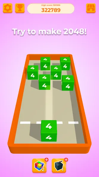 Chain Cube 2048: 3D merge game — Взломанная версия (Без рекламы и много денег) — скриншот 4