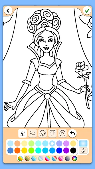 Скачать Coloring for girls and women — Модификация Все раскраски и инструменты открыты — скриншот 4