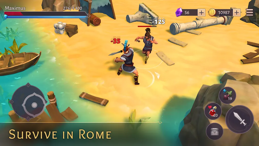 Скачать Gladiators: Survival in Rome (Мод: Безлимитные деньги и ресурсы) на Андроид — скриншот 1