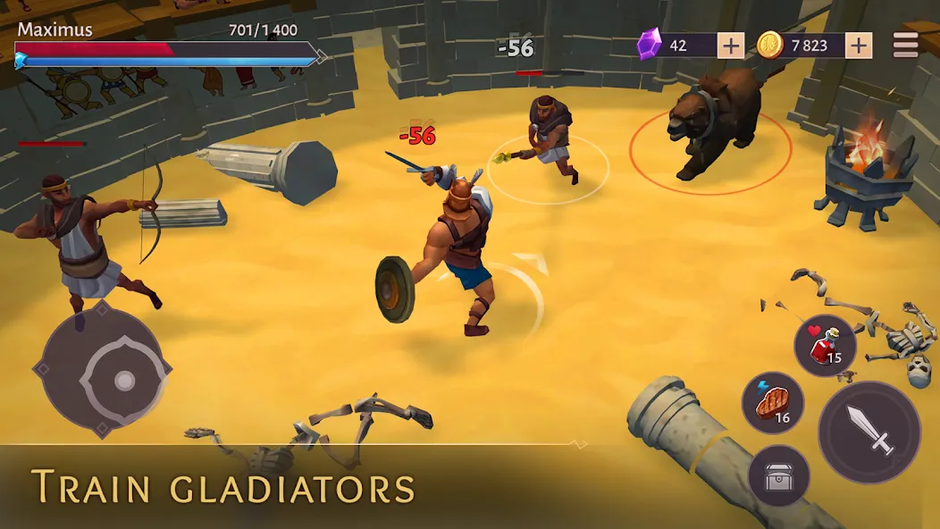 Скачать Gladiators: Survival in Rome (Мод: Безлимитные деньги и ресурсы) на Андроид — скриншот 3