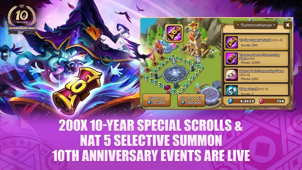 Взломанная Summoners War на Андроид — Безлимитные ресурсы и мощные монстры — скриншот 1