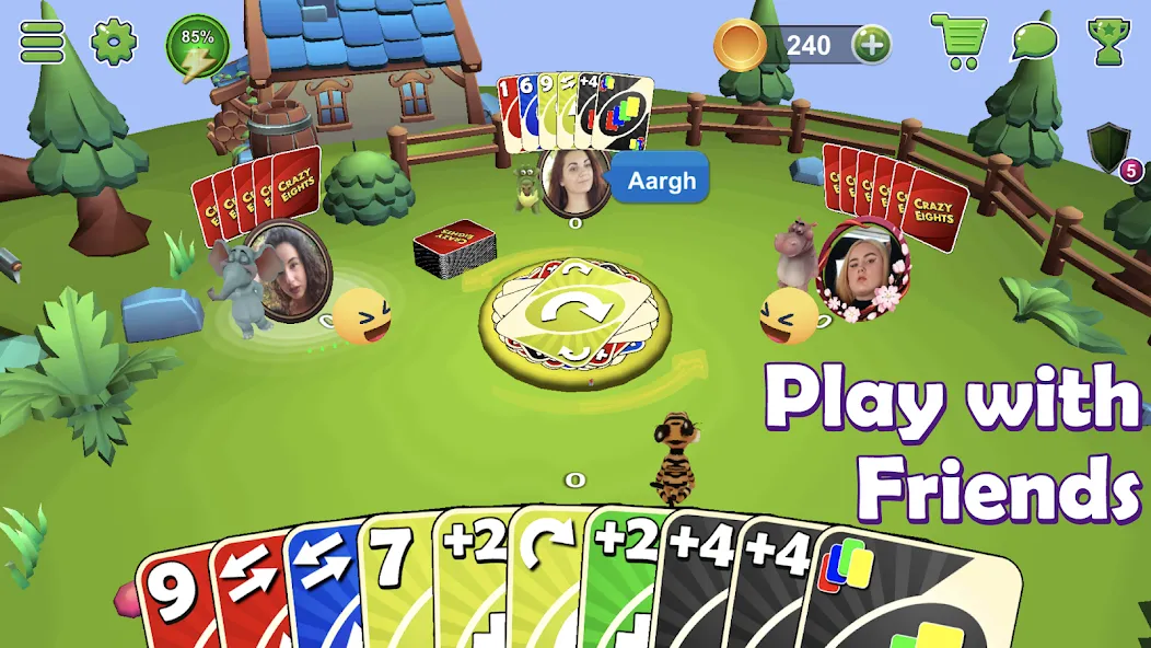 Crazy Eights 3D (Мод Открыты все колоды и темы) — скриншот 2 Crazy Eights 3D (Мод Открыты все колоды и темы) — скриншот 2