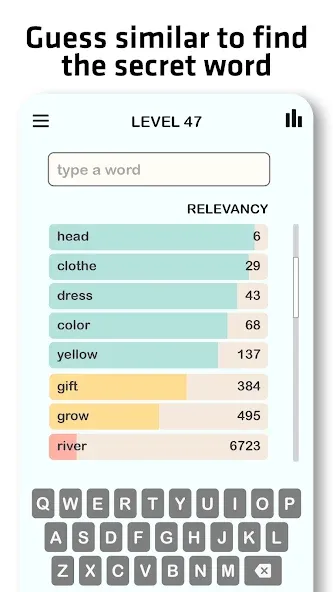 Взлом Contexto - Similar Word — Подсказки и безлимитные попытки — скриншот 2