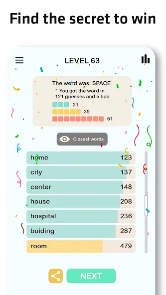 Взлом Contexto - Similar Word — Подсказки и безлимитные попытки — скриншот 3