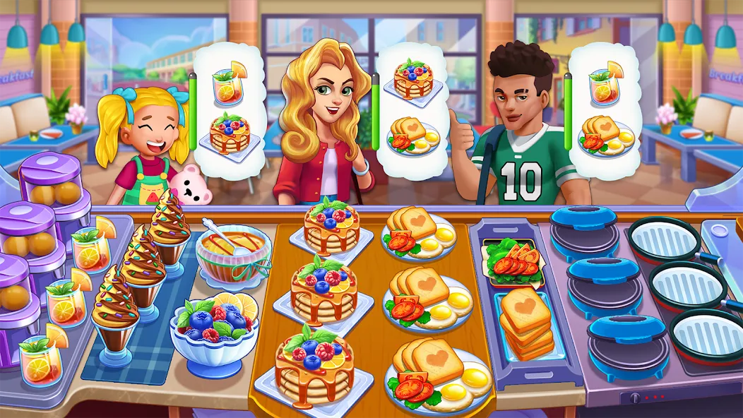 Скачать Food Voyage: Fun Cooking Games (Мод: Безлимитные монеты и все уровни открыты) на Андроид — скриншот 3 Скачать Food Voyage: Fun Cooking Games (Мод: Безлимитные монеты и все уровни открыты) на Андроид — скриншот 3