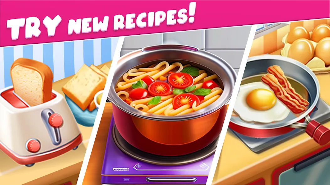 Скачать взломанную Cooking Taste Restaurant Games — Безлимитные монеты и все блюда — скриншот 2