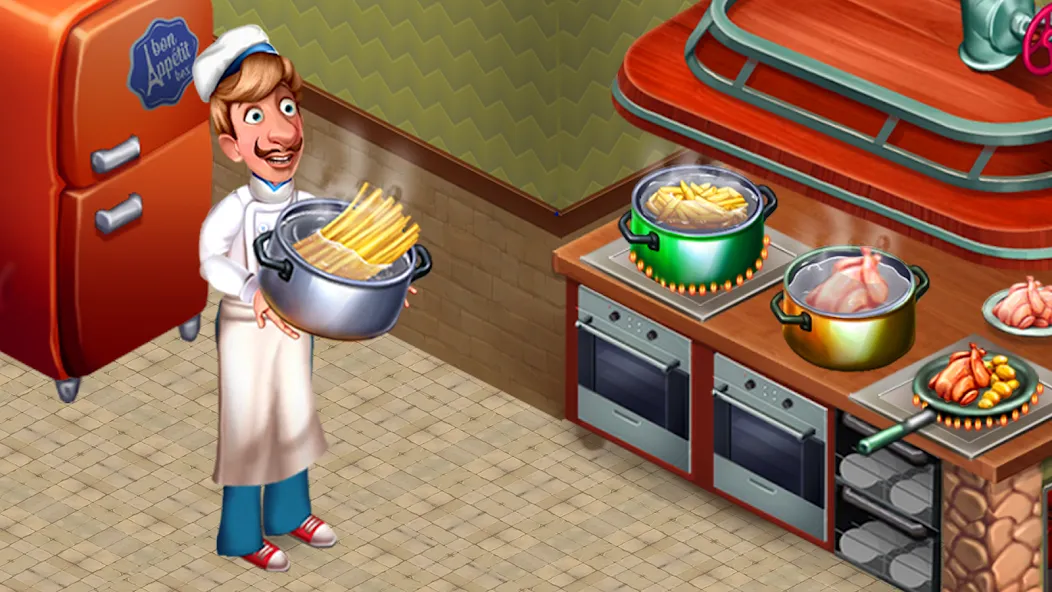 Взломанная Cooking Team: Restaurant Games на Андроид — Безлимитные монеты и энергия — скриншот 2