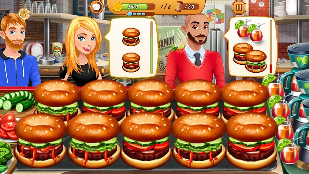 Взломанная Cooking Team: Restaurant Games на Андроид — Безлимитные монеты и энергия — скриншот 4