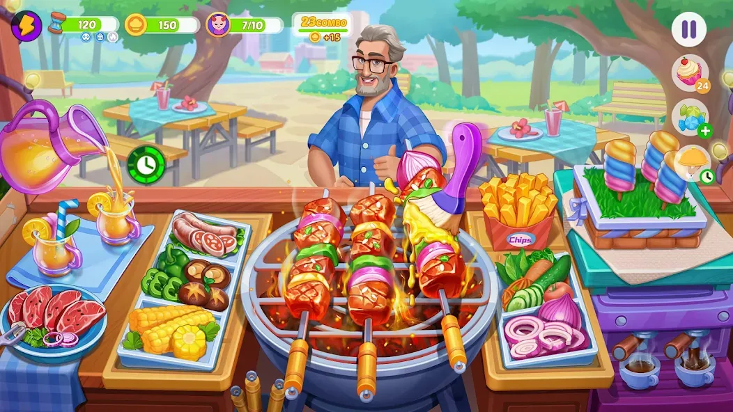 Скачать Cooking Town - Restaurant Game на Android — Безлимитные монеты и все рецепты — скриншот 1