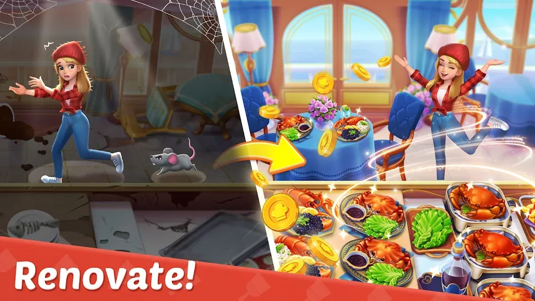 Скачать Cooking Town - Restaurant Game на Android — Безлимитные монеты и все рецепты — скриншот 2