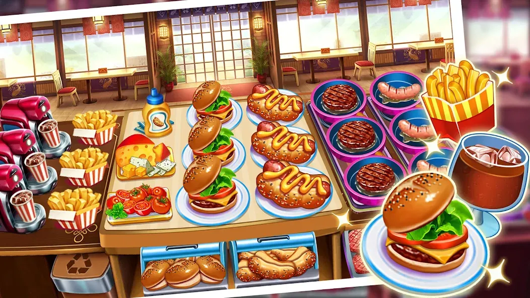 Food Game Crazy Super Chef — Мод: Безлимитные деньги и открыты все рецепты — скриншот 4