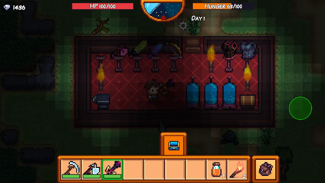 Скачать Pixel Survival Game 3 (Мод: Безлимитные ресурсы и здоровье) на Андроид — скриншот 2
