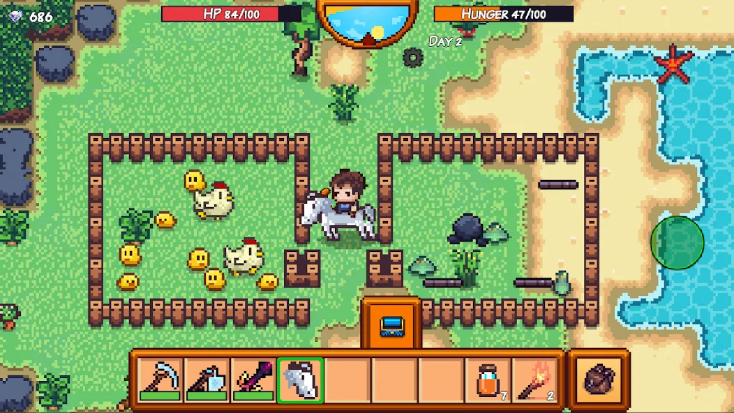Скачать Pixel Survival Game 3 (Мод: Безлимитные ресурсы и здоровье) на Андроид — скриншот 3