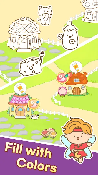 Взломанная Color Town: My Lovely World на Андроид — Безлимитные монеты и открыты предметы — скриншот 5 Взломанная Color Town: My Lovely World на Андроид — Безлимитные монеты и открыты предметы — скриншот 5