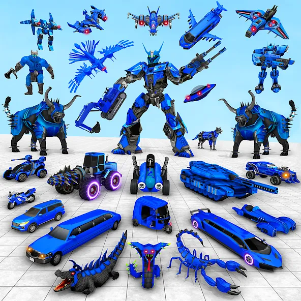 Скачать Bull Robot Car Game:Robot Game — Последняя версия (Безлимитные деньги и топливо) — скриншот 1